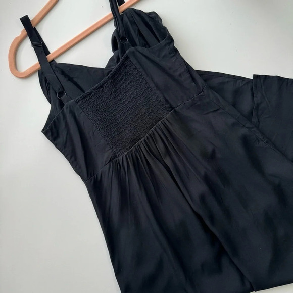 OLD NAVY Black Fit & Flare Ruffle-Trimmed Maxi Cami Dress Size Small - Picture 10 of 15